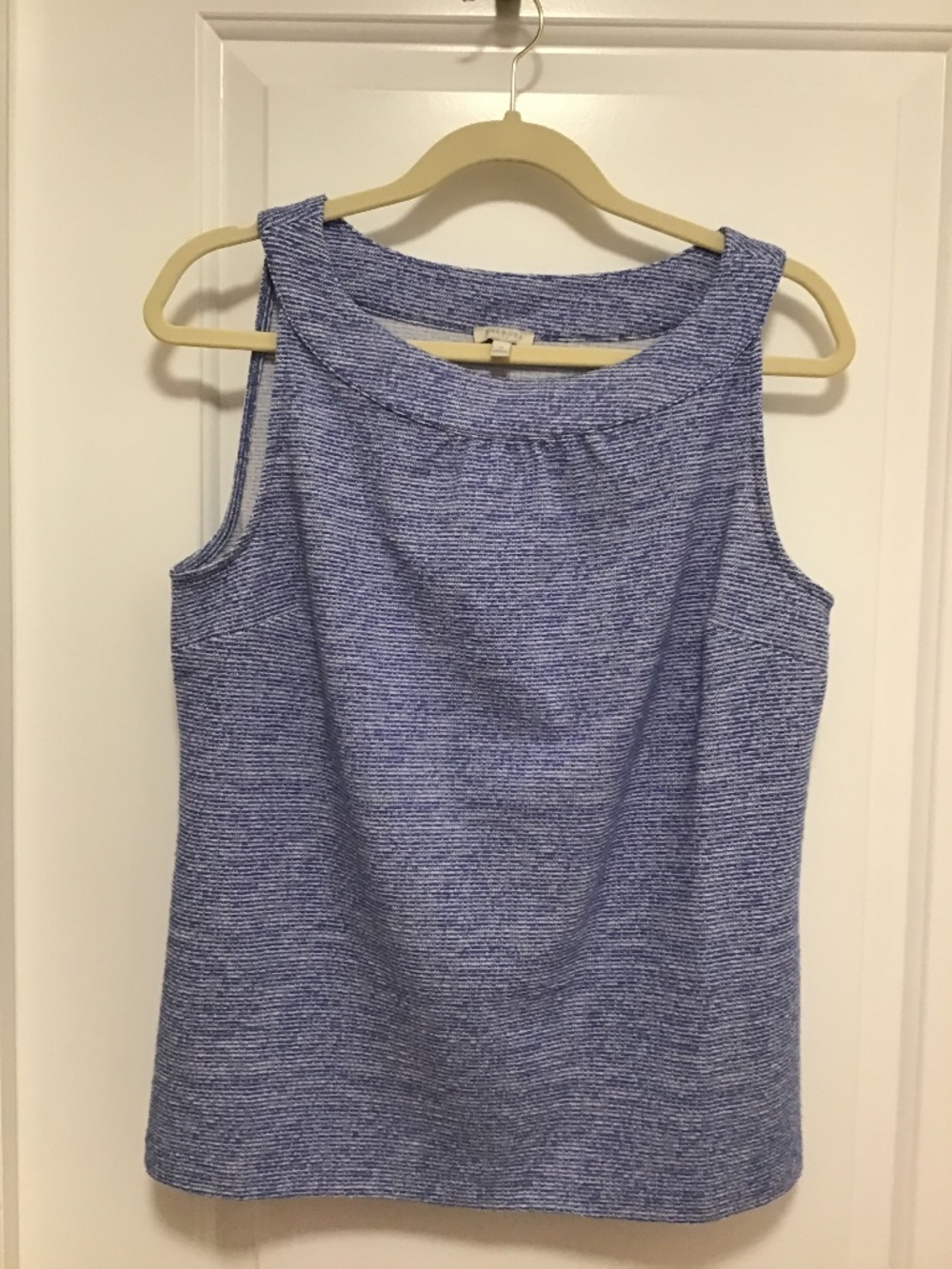 Talbots Sleeveless White and Blue Top - Size M
